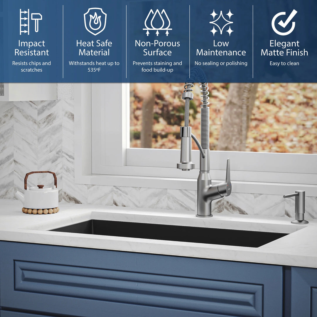Undermount Quartz Single-Bowl Kitchen Sink