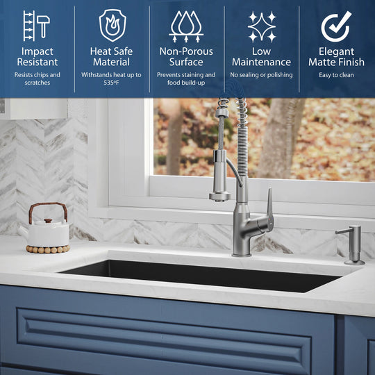 Undermount Quartz Single-Bowl Kitchen Sink