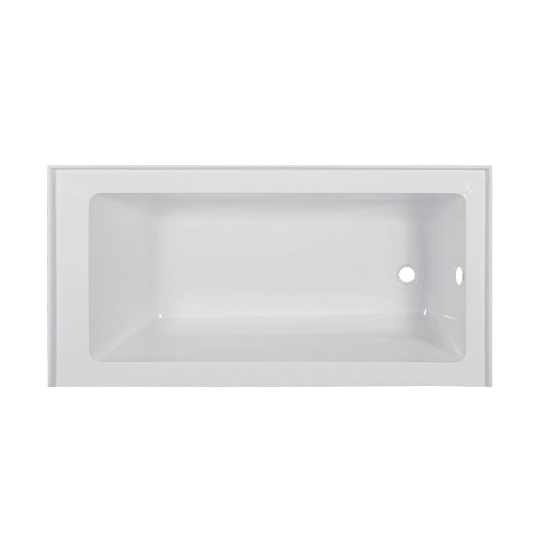 Acrylic-Fiberglass Soaking Bathtub, White. Alcove/Apron Front