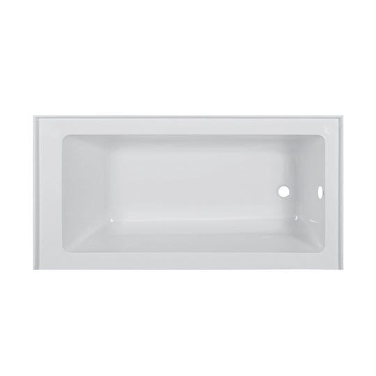 Acrylic-Fiberglass Soaking Bathtub, White. Alcove/Apron Front