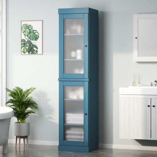 100% Solid Wood Bathroom Storage Cabinet, Adjustable Shelves, 16.5" Wide, 35.75" Tall
