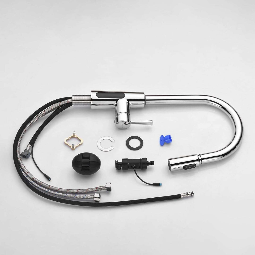 Pull-Down Kitchen Faucet with Temperature Display in Fahrenheit, 3 Water Outlet Modes, Faucet for Kitchen Sink, KF2501