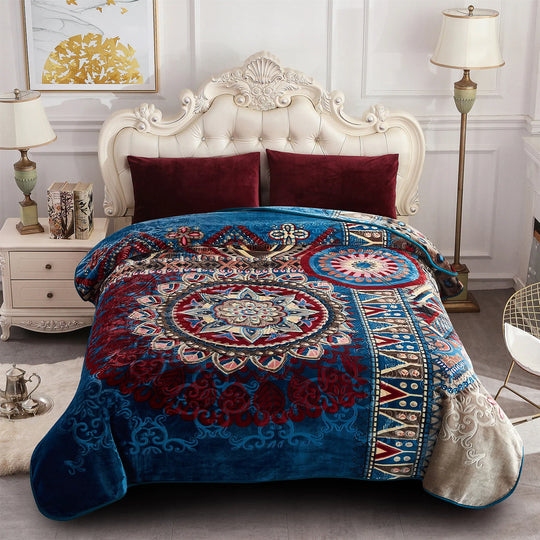 Heavy Korean Mink Fleece King Size Blanket, Christmas Gift for Parents