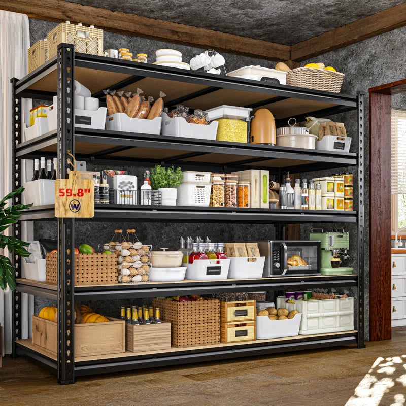 Extra Wide Heavy Duty Storage Shelves - Adjustable Garage Shelving Unit, Large Capacity, Tool-Free Assembly