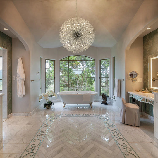 Contemporary 16/20/24/30-Light Glam Oversized Firework Crystal Sputnik Chandelier Dandelion Pendant Light, Includes Bulbs