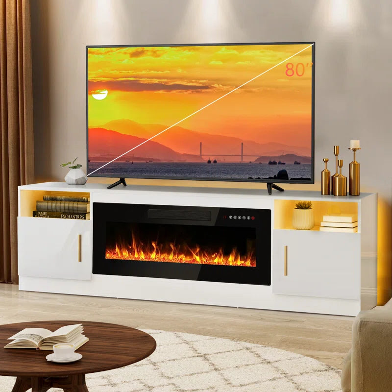 Alazik TV Stand for Tvs up to 78" with Fireplace Included