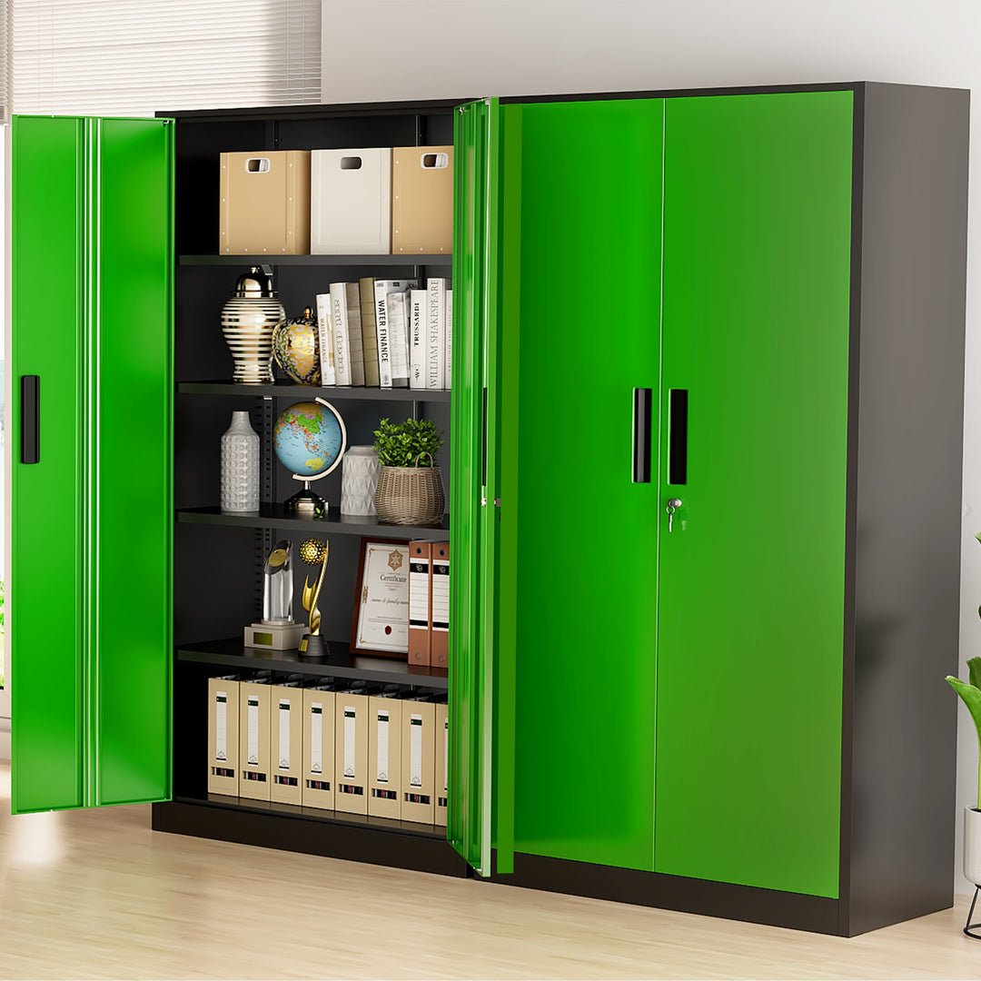71'' H Metal Garage Storage Work Cabinet with Locking Doors and Adjustable Shelves