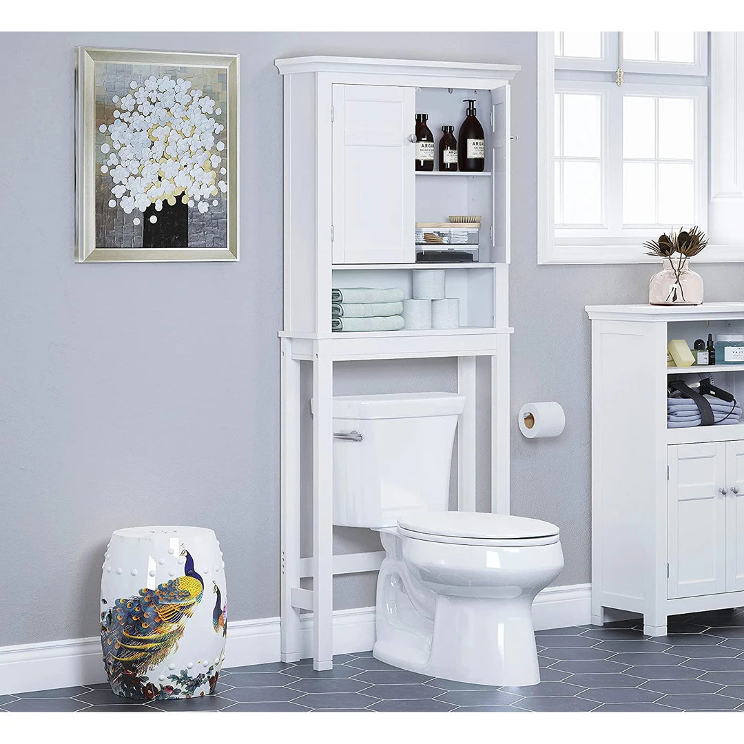 Spirich Home Bathroom Shelf Over-The-Toilet, Bathroom Spacesaver, Bathroom Bathroom Storage Cabinet Organizer with Drawer