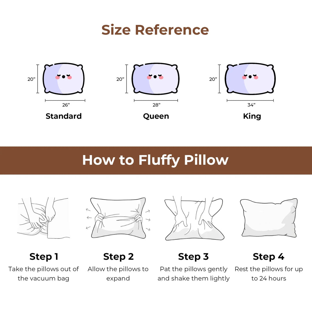 Medium-Firm 2-Inch Gusset Feather and down Pillows Set of 2