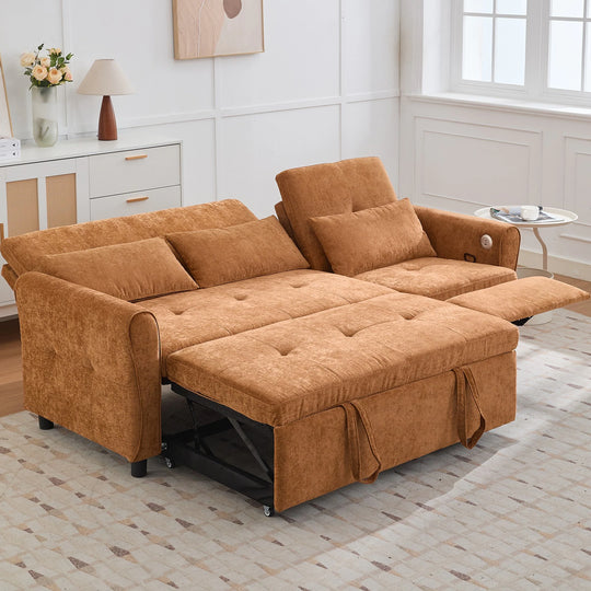 2-In-1 Sofa with Pull-Out Sleeper & Reversible Recliner by