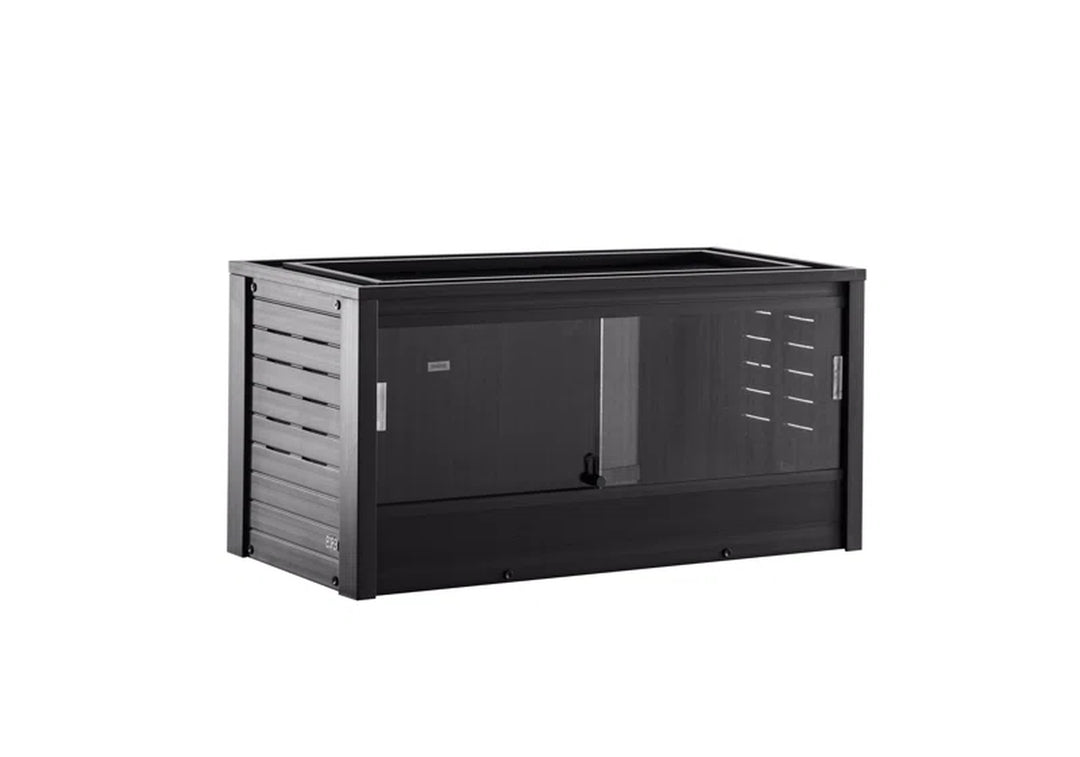 Ecoflex Large Reptile Enclosure with Matching Cabinet Stand Set in Black