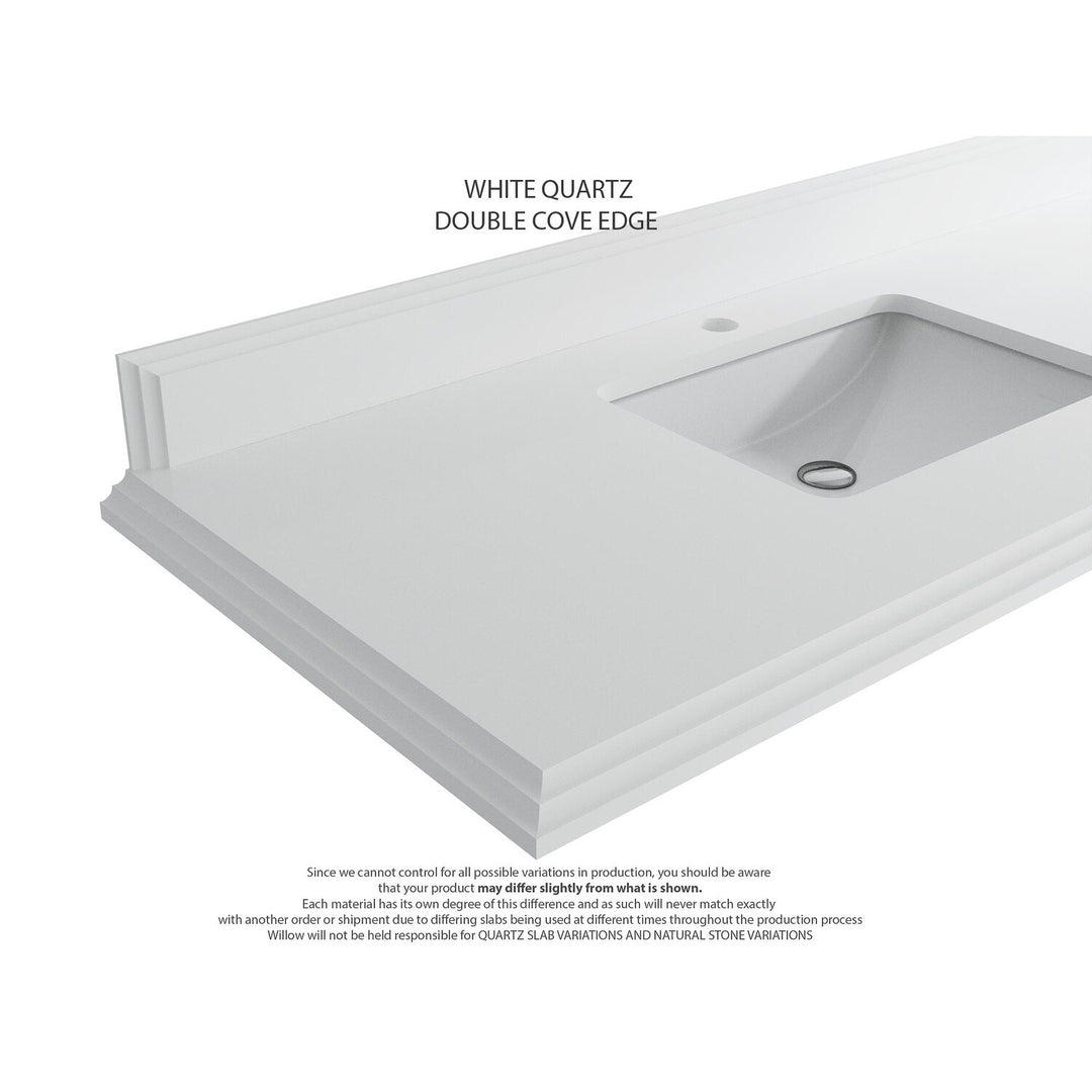 Willow Collection 84 in W X 22 in D X 36 in H Boston Double Bowl Sink Bathroom Vanity with Countertop
