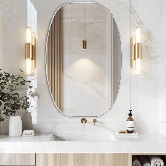 2 Pack Oval Mirror Vanity Decorative Wall Mirror