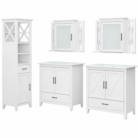Key West 64W Double Vanity with Sinks and Storage by