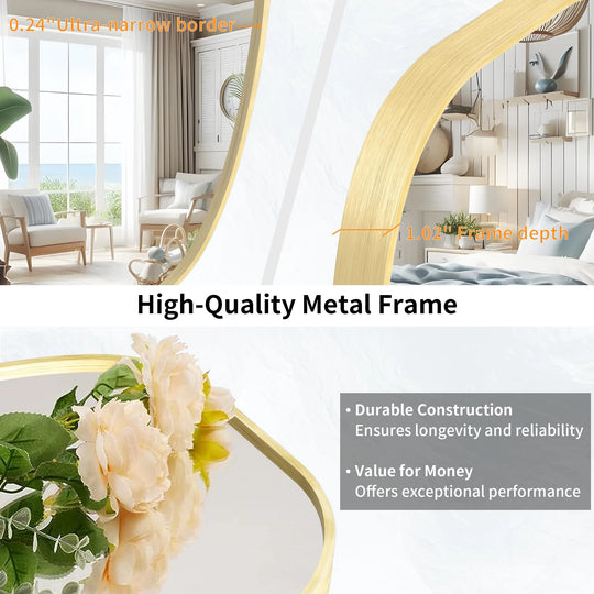2 Pack Oval Mirror Vanity Decorative Wall Mirror