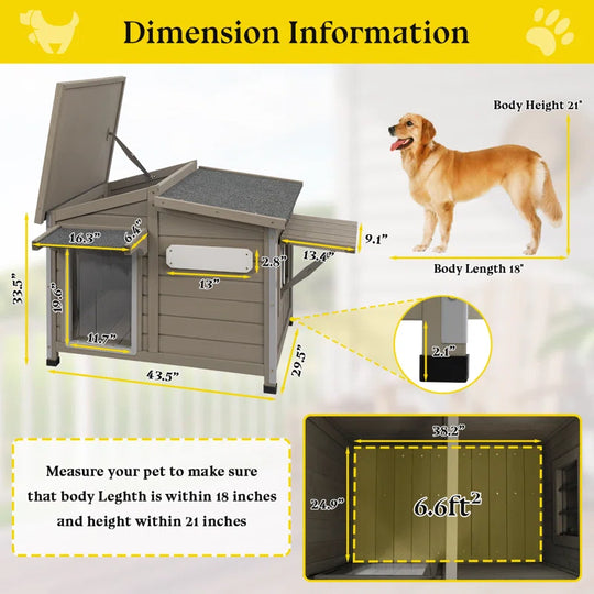 Haiya Dog House with Chew-Proof Iron Frame