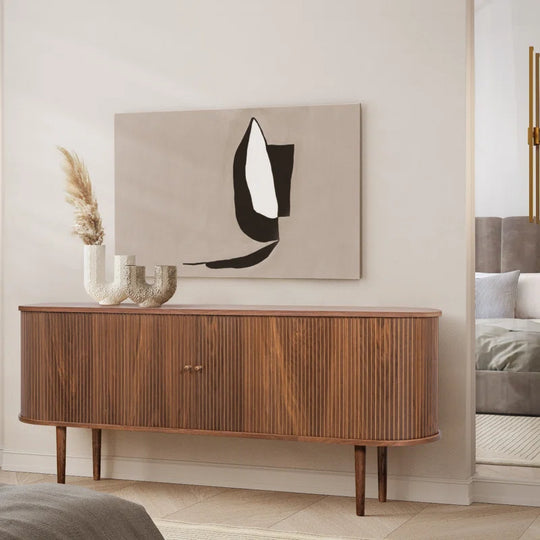 Sideboard Cabinet with Doors and Shelves - Cabinet for Living Room, Bedroom, Entryway and Office Credenza. Kitchen Buffet, Modern Media Console Table with Storage