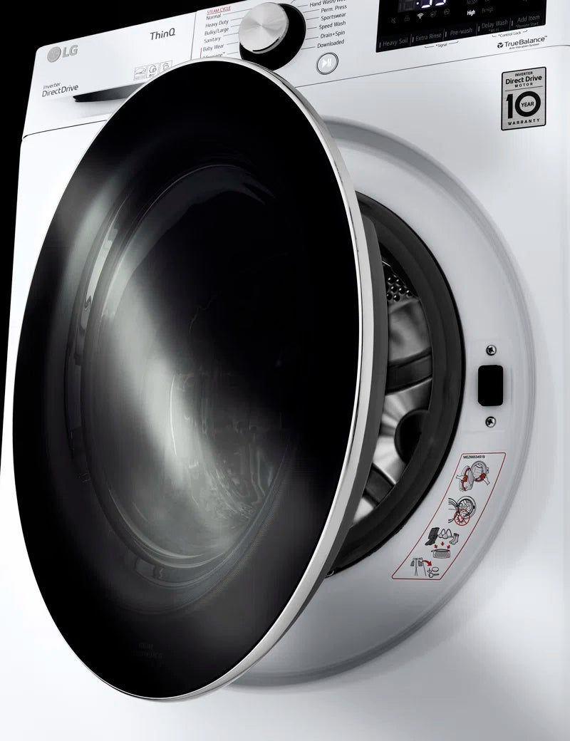 Smart Wi-Fi Enabled Compact Front Load Washer with Built-In Intelligence, White, 2.4 Cu. Ft.