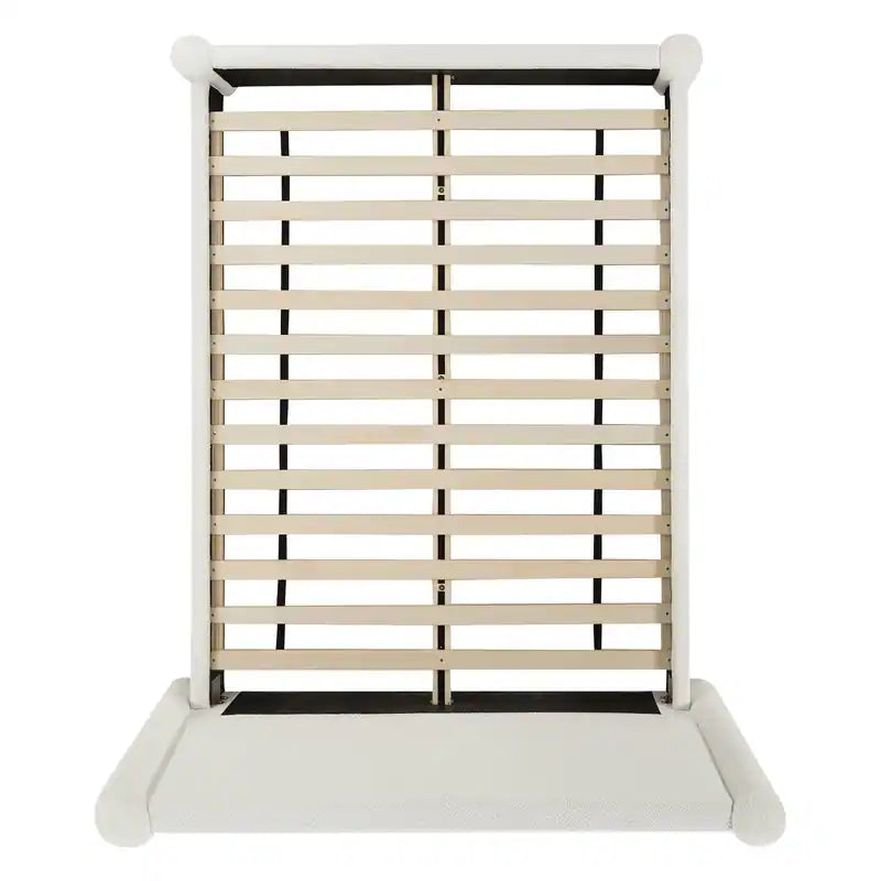 Modern Fully Upholstered Platform Bed Frame with Wide Headboard