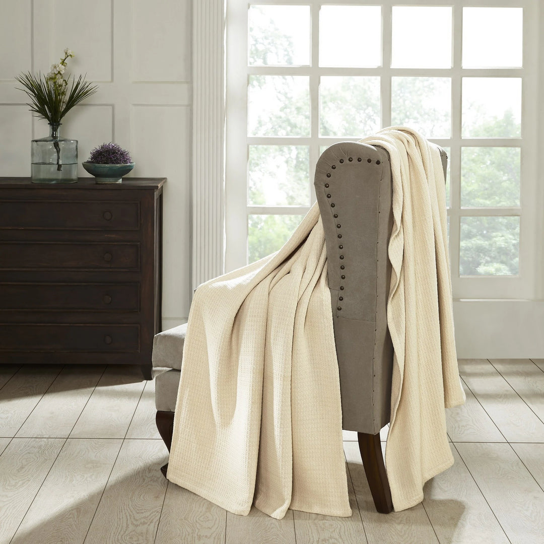 Waffle Weave Honeycomb Knit Soft Cotton Blanket