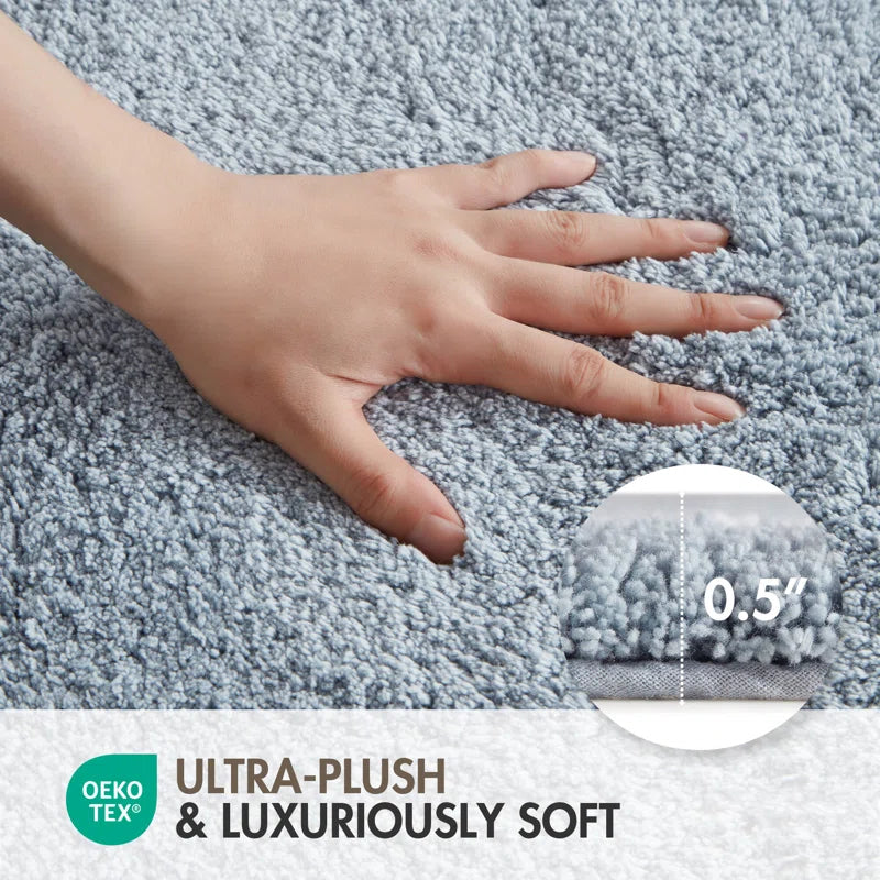 Evan 100% Cotton Tufted Bath Rug with Non-Slip Backing