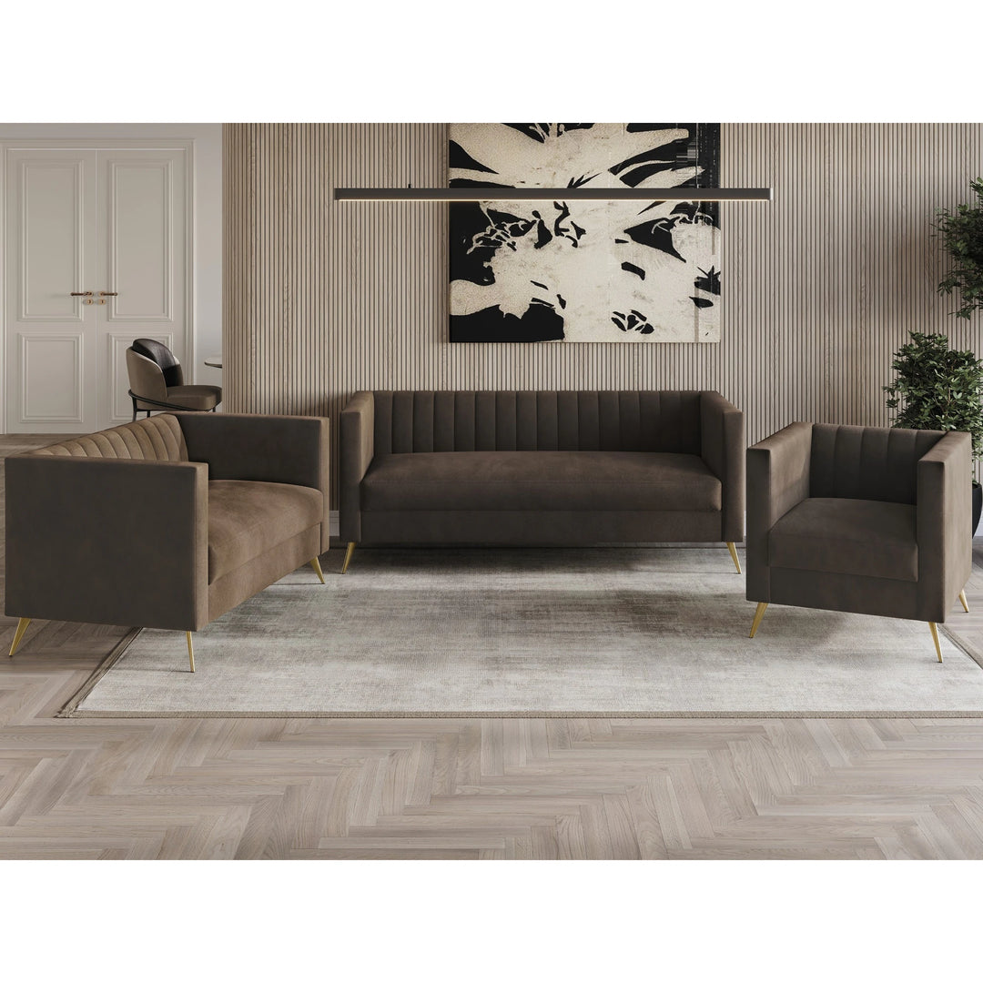 Clayfell Weiss Velvet Square Arm Chair/ Loveseat/ Sofa