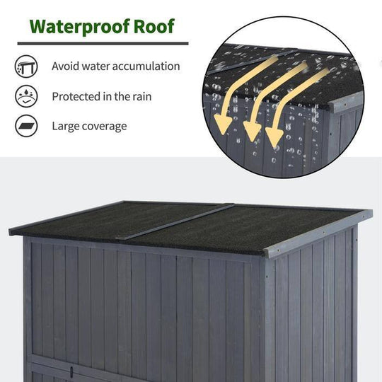 Outdoor Storage Cabinet Shed, Shuttered Doors with Lock, Wooden 0709 / 0808 / 1900