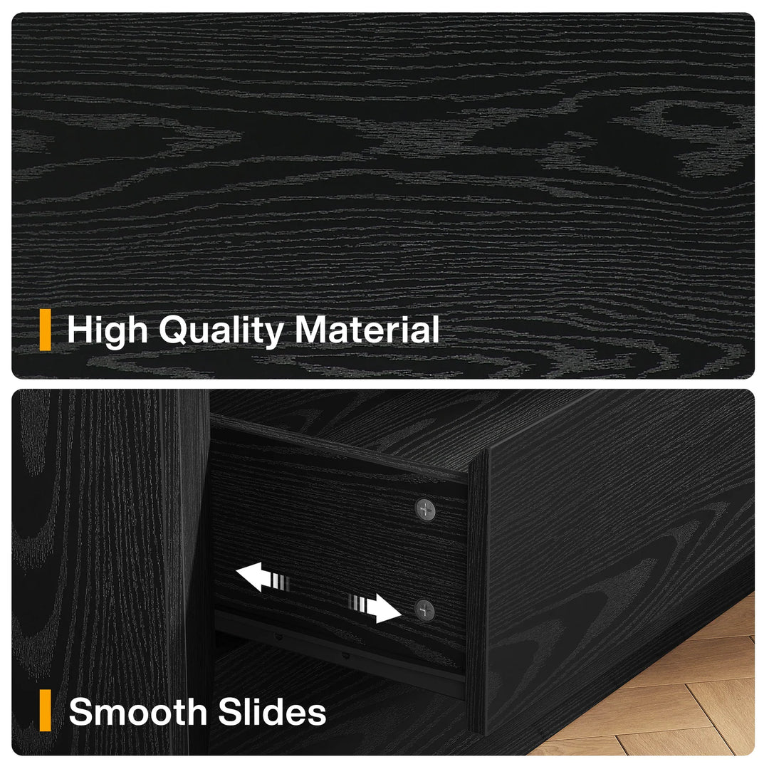 Oversized Wide Nightstand Set of 2, 35.4" Large Night Stand with Drawers