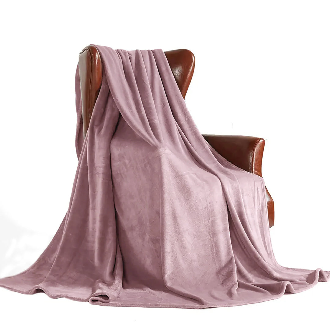 Cozy Microfiber Extra Soft Solid Color Throw Bed Blanket