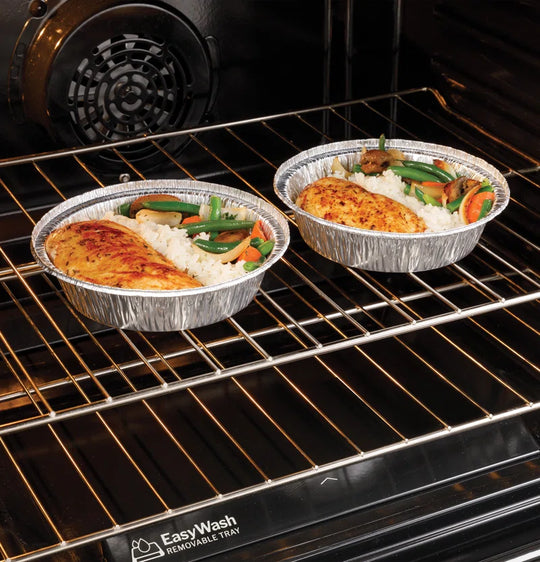 GE 30" Free Standing Electric Convection Range with No Preheat Air Fry and Easywash Oven Tray