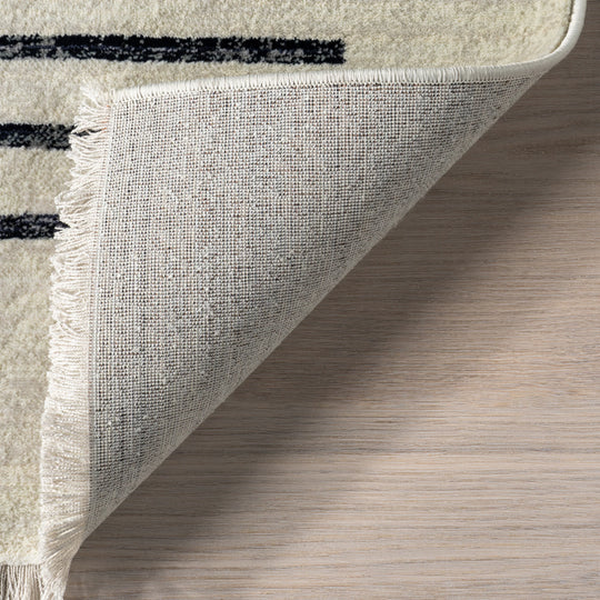Keeva Modern Striped Fringe Area Rug