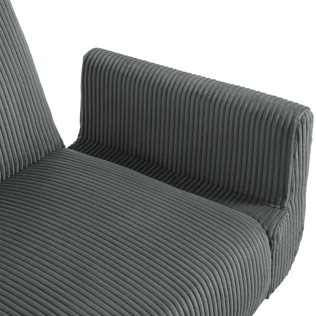 73" W Upholstered Corduroy Convertible Sleeper Sofa Bed with Pillows
