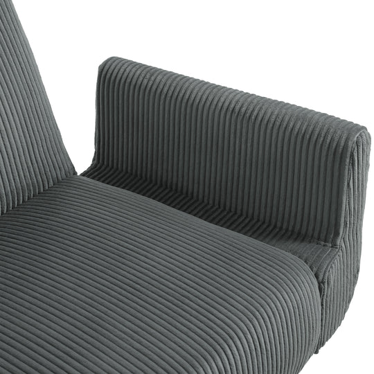 73" W Upholstered Corduroy Convertible Sleeper Sofa Bed with Pillows