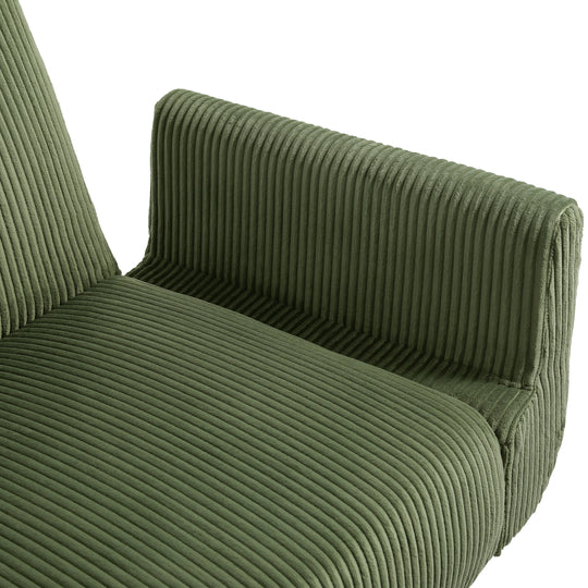 73" W Upholstered Corduroy Convertible Sleeper Sofa Bed with Pillows