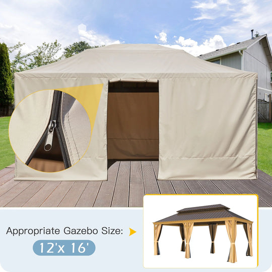 Hardtop Wood Gazebo with Double Roof – Free Dust Cover with 12X16 or 12X20 Model – Waterproof Outdoor Gazebo