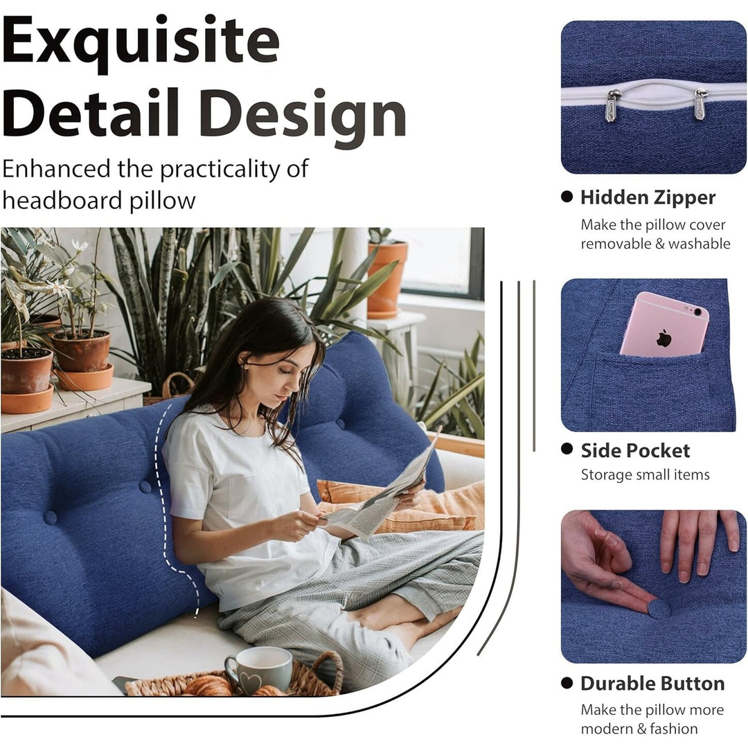 Bed Rest Wedge Reading Pillow Headboard Back Support Cushion
