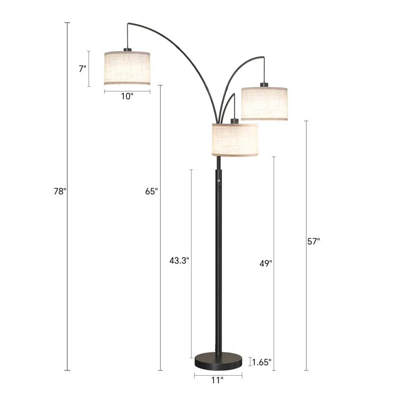 Bidal 3 Lights Modern Arc Tree Floor Lamp