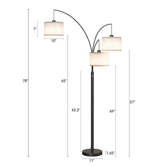 Bidal 3 Lights Modern Arc Tree Floor Lamp