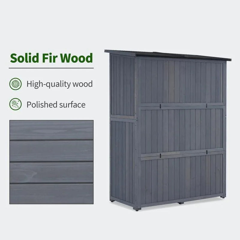 Outdoor Storage Cabinet Shed, Shuttered Doors with Lock, Wooden 0709 / 0808 / 1900