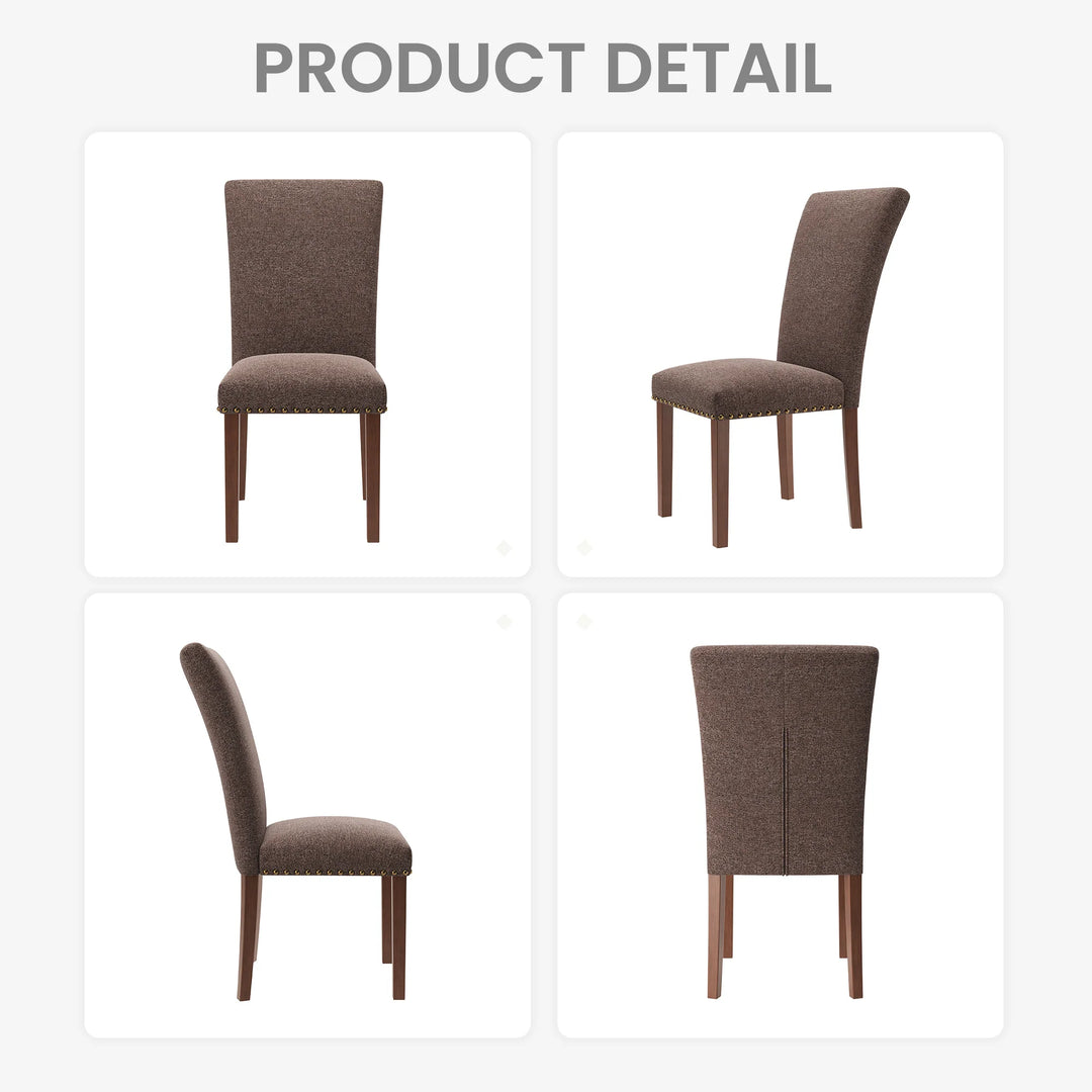RENEWLINE Dining Chairs, Fabric with Nailhead Trim and Wood Legs