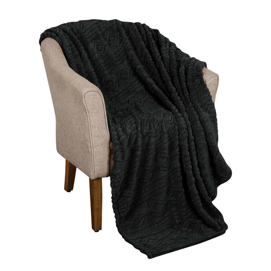Arctic Boho Jacquard Plush Fluffy Fleece Blanket