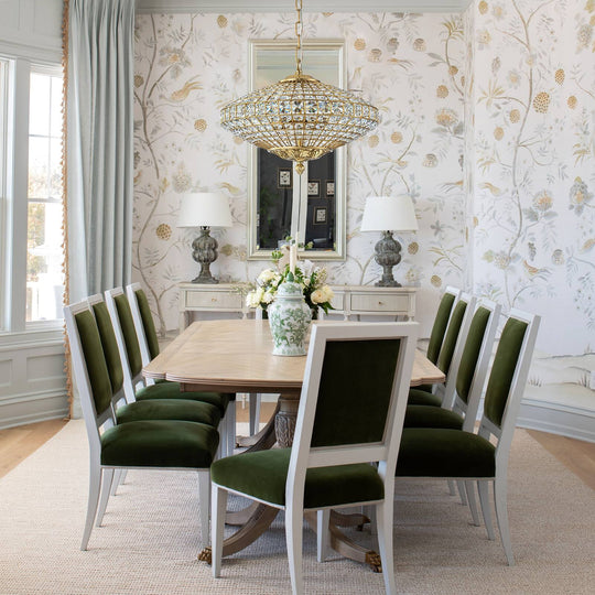 Retro French 4/5-Light Antique Brass Globe Crystal Chandelier for Living/Dining Room