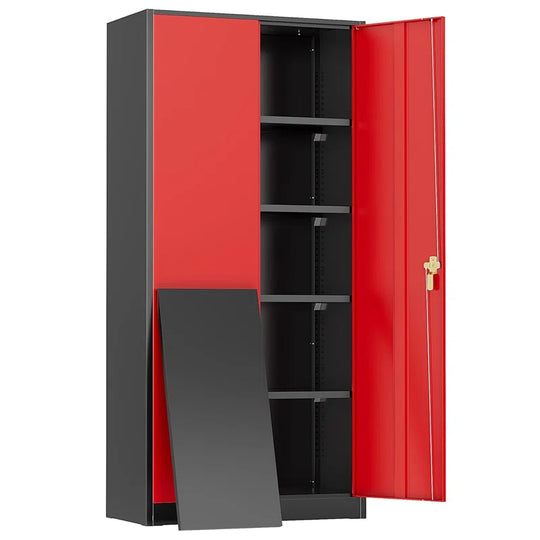 Metal Garage Storage Cabinets ( 72'' H X 36'' W X 18'' D ) with 4 Adjustable Shelves and Lockable Doors
