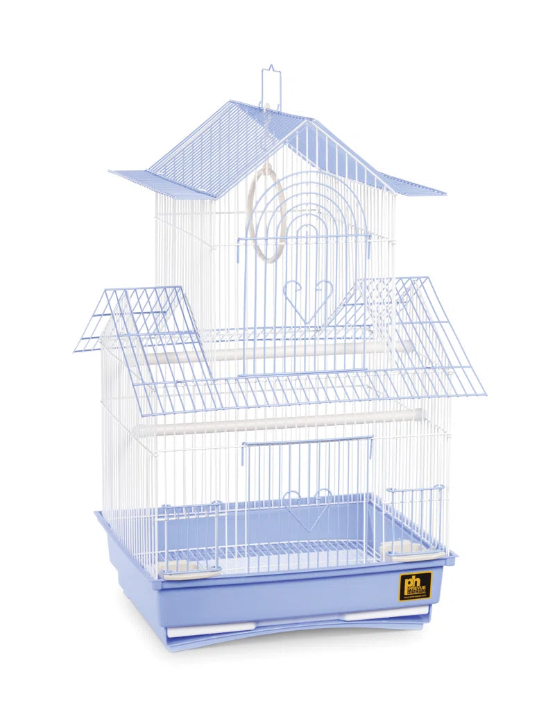 Higbee 22'' Plastic Pointed Top Hanging Bird Cage with Perch