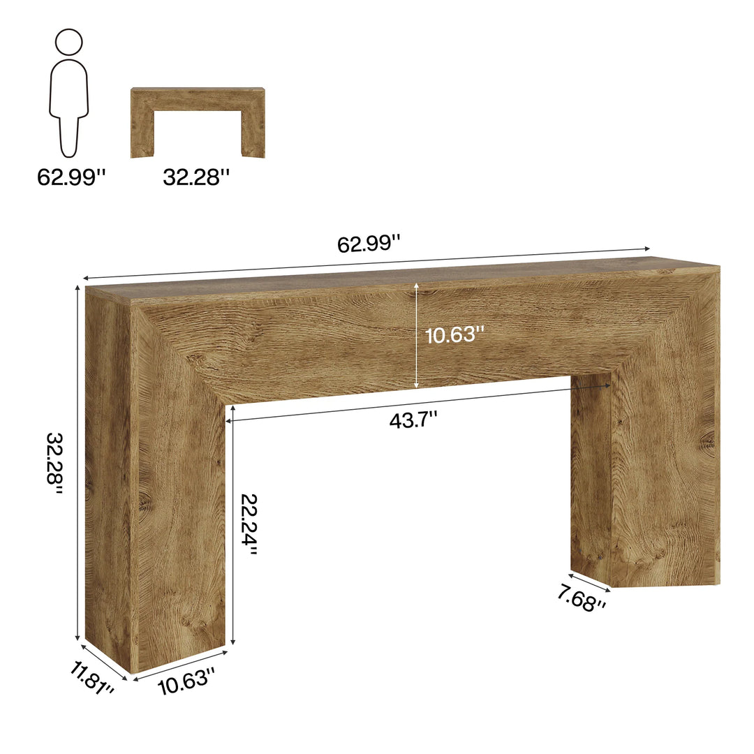 63 Inches Long Black Console Table for Entryway Living Room - 63" W X 11.8" D X 32.3" H