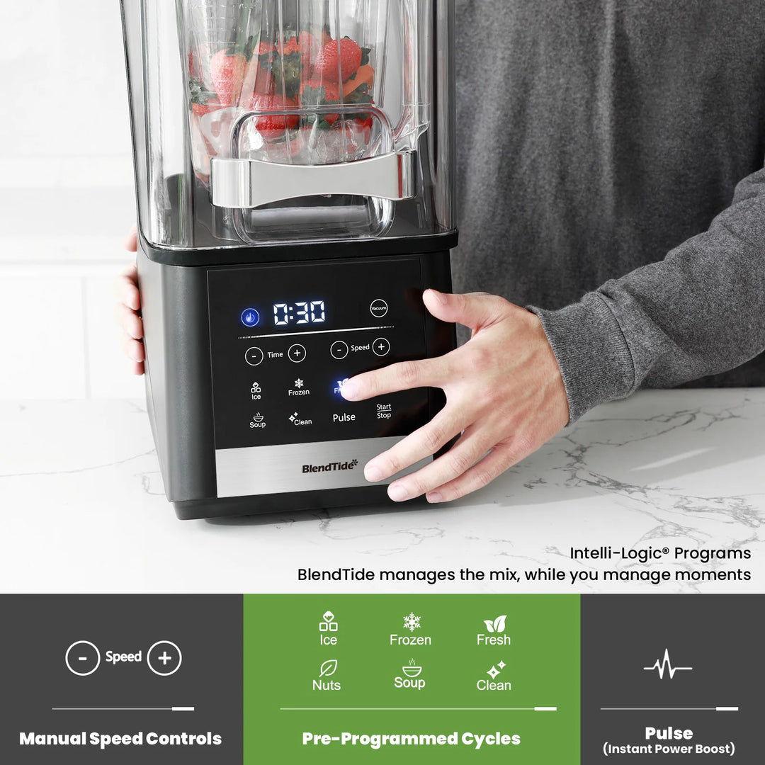 Commercial Vacuum Blender, 1500W High-Speed for Hard Ingredients, 64Oz Large Capacity, Quiet & Self-Cleaning