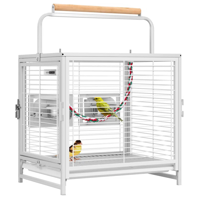 Zora 25.6'' Steel Flat Top Travel Bird Cage with Perch