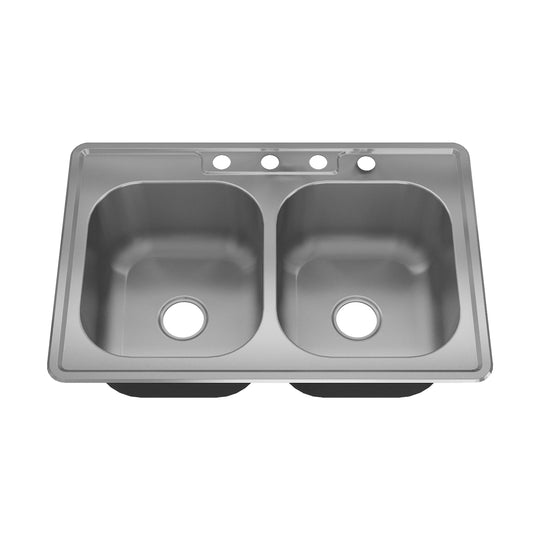 Drop in Double Bowl 304 Stainless Steel Kitchen Sink