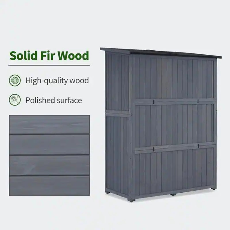 Outdoor Storage Cabinet Shed, Shuttered Doors with Lock, Wooden 0709 / 0808 / 1900