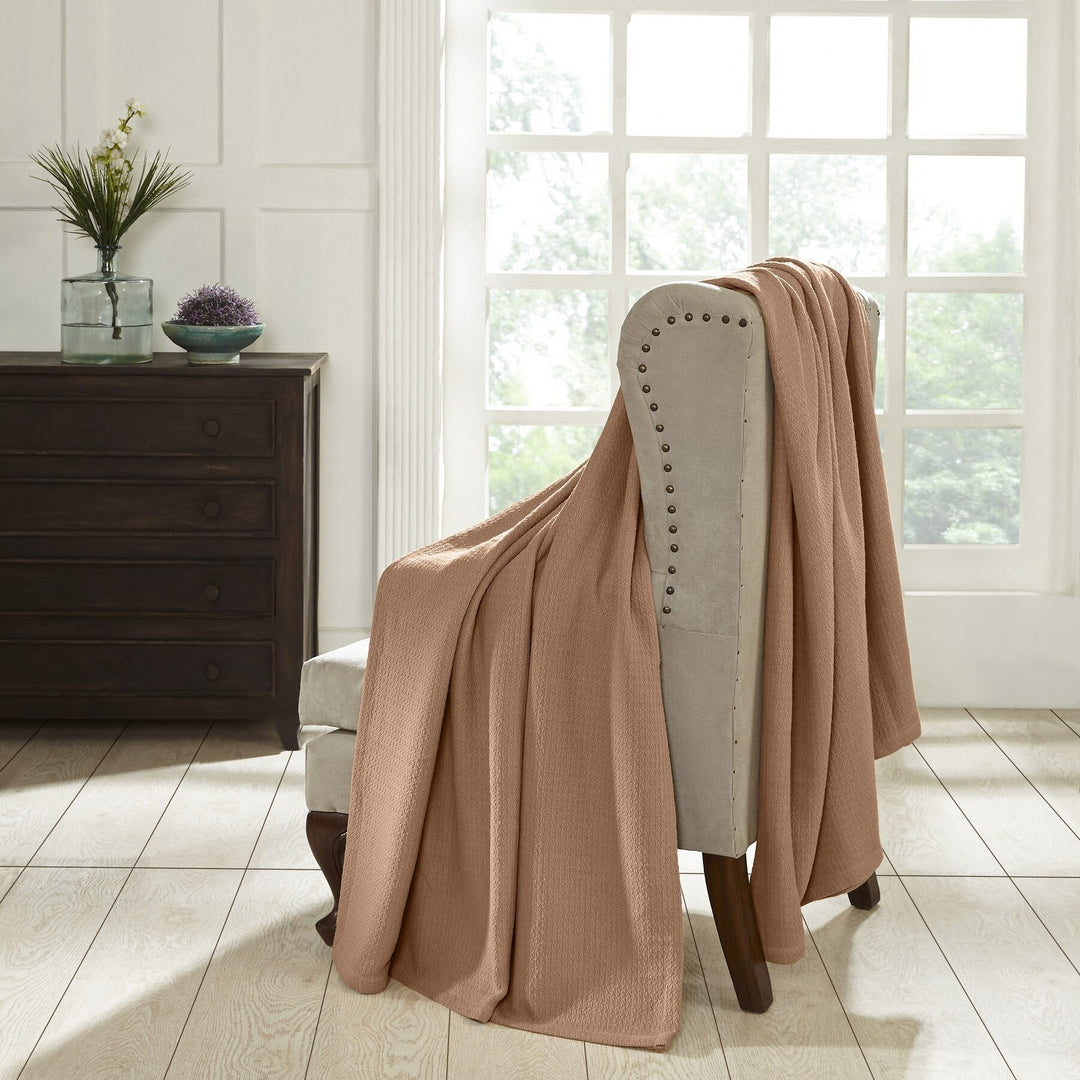 Waffle Weave Honeycomb Knit Soft Cotton Blanket